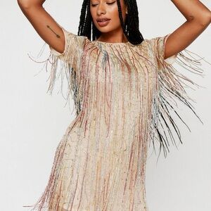 Party Dress Tassel Beaded Mini Shift Dress
